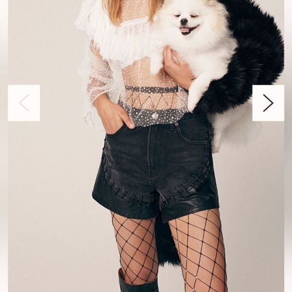 Free People Black Starstruck Fishnet Stockings Size M/L - Picture 3 of 8